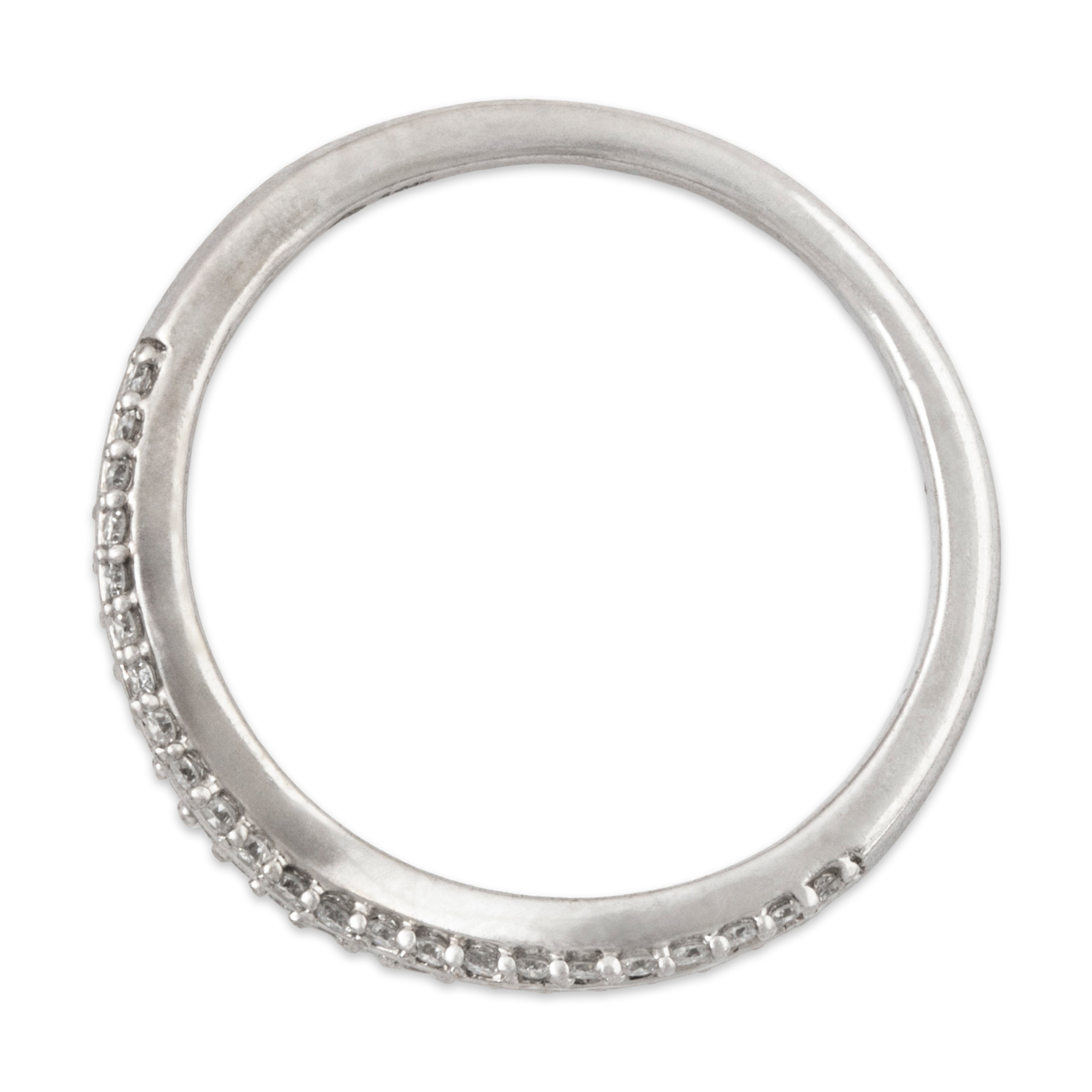 Vintage 14k White Gold .23cttw Diamond Double Curved Line Band Ring 5.00、mySite、hinf8tx79