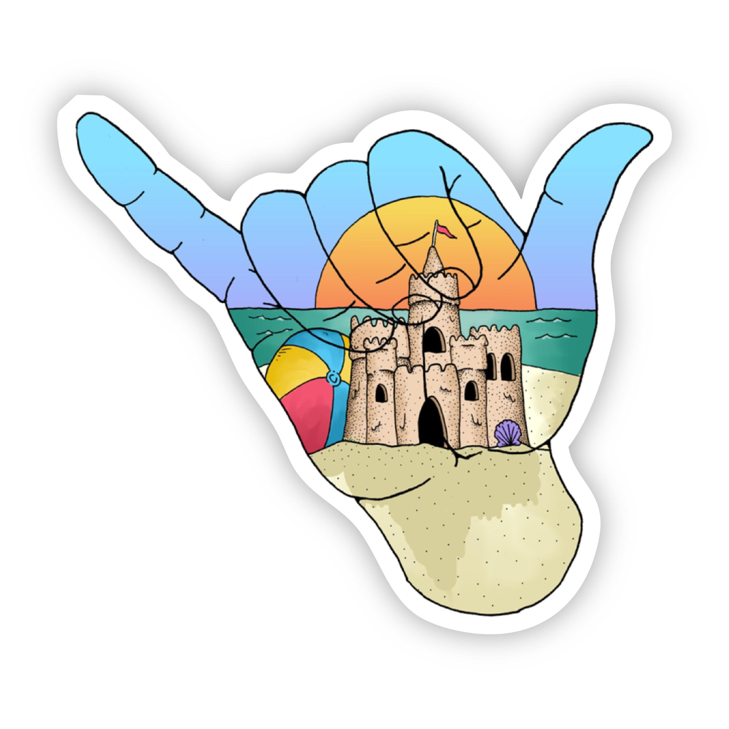  Hang Loose Sand Castle Beach Sticker、mySite、elrpsem3k
