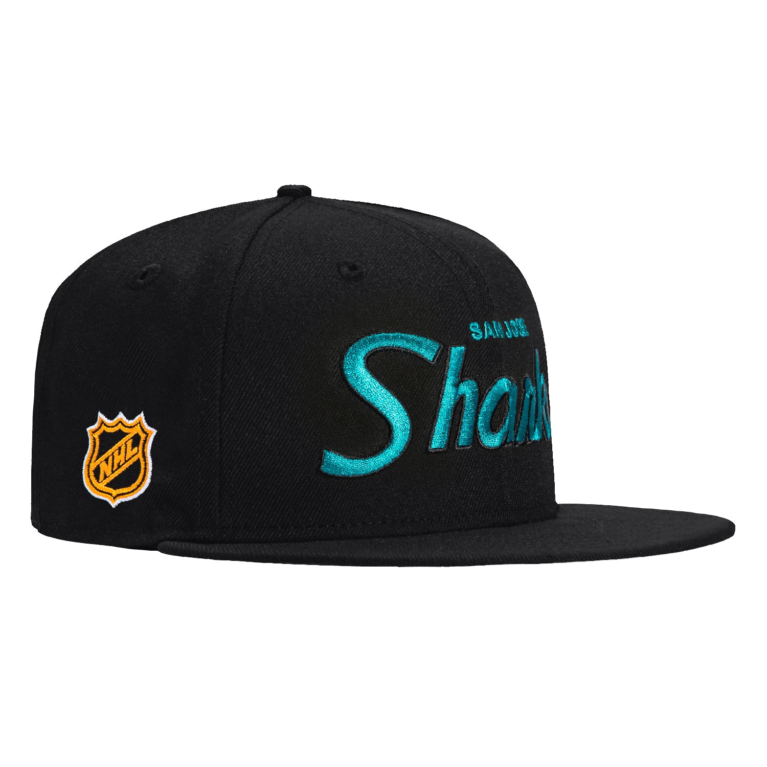 New Era 59Fifty San Jose Sharks Script Hat - Black, Teal、mySite、vikingsvslions