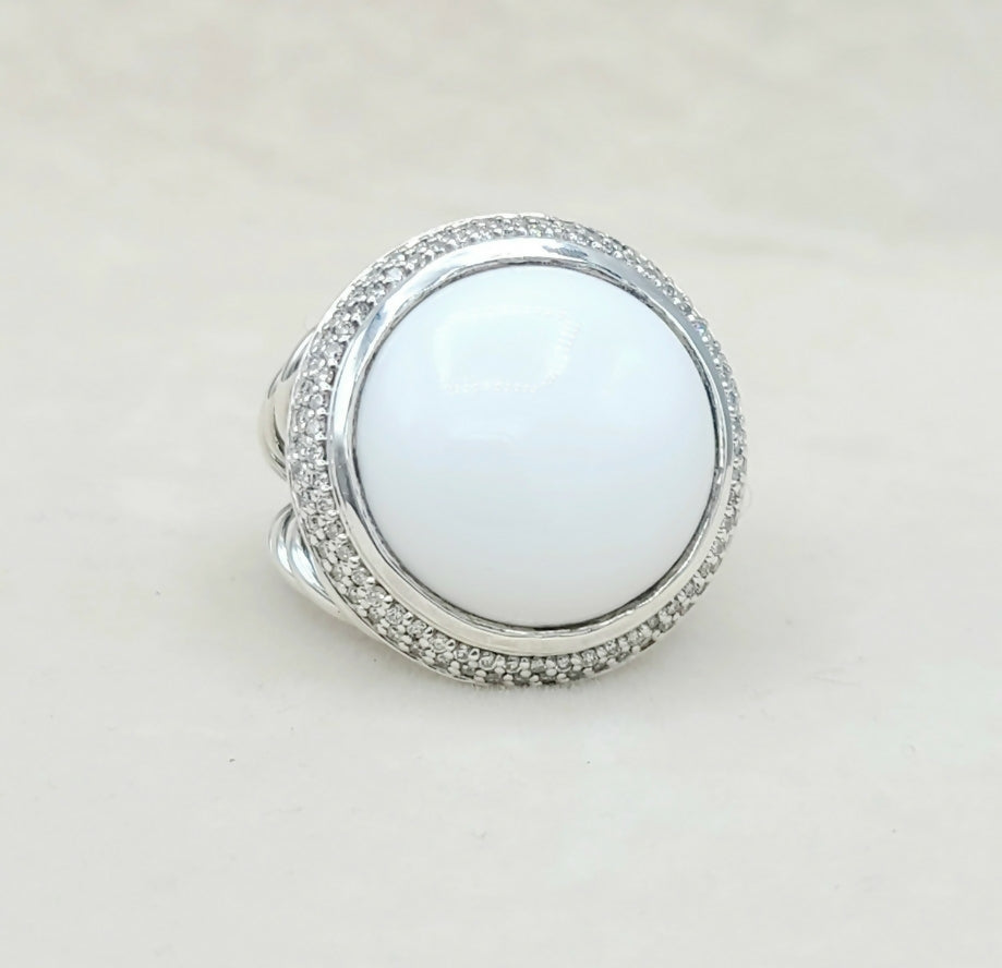David Yurman Cerise Ring 18mm 鈥?White Agate & Diamonds、mySite、hinf8tx79