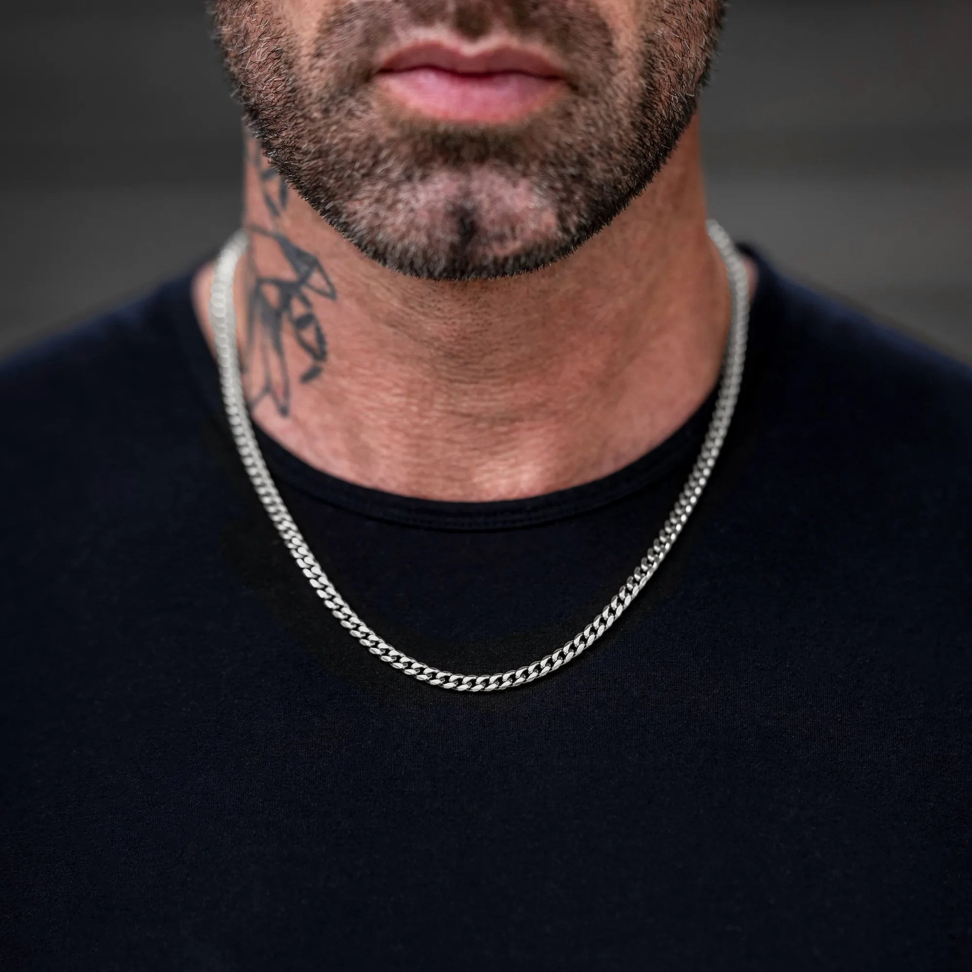  Cuban Chain Necklace, 5MM - Silver