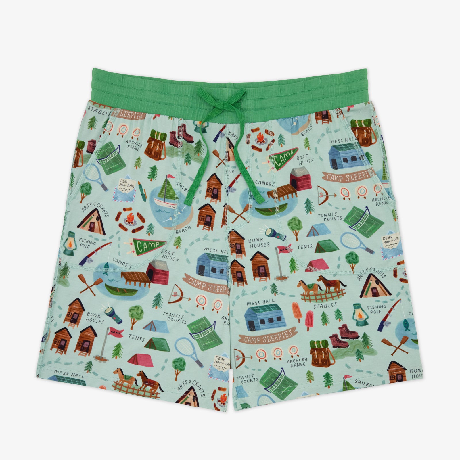  Green Camp Sleepies Men's Pajama Shorts、mySite、layawaytickets