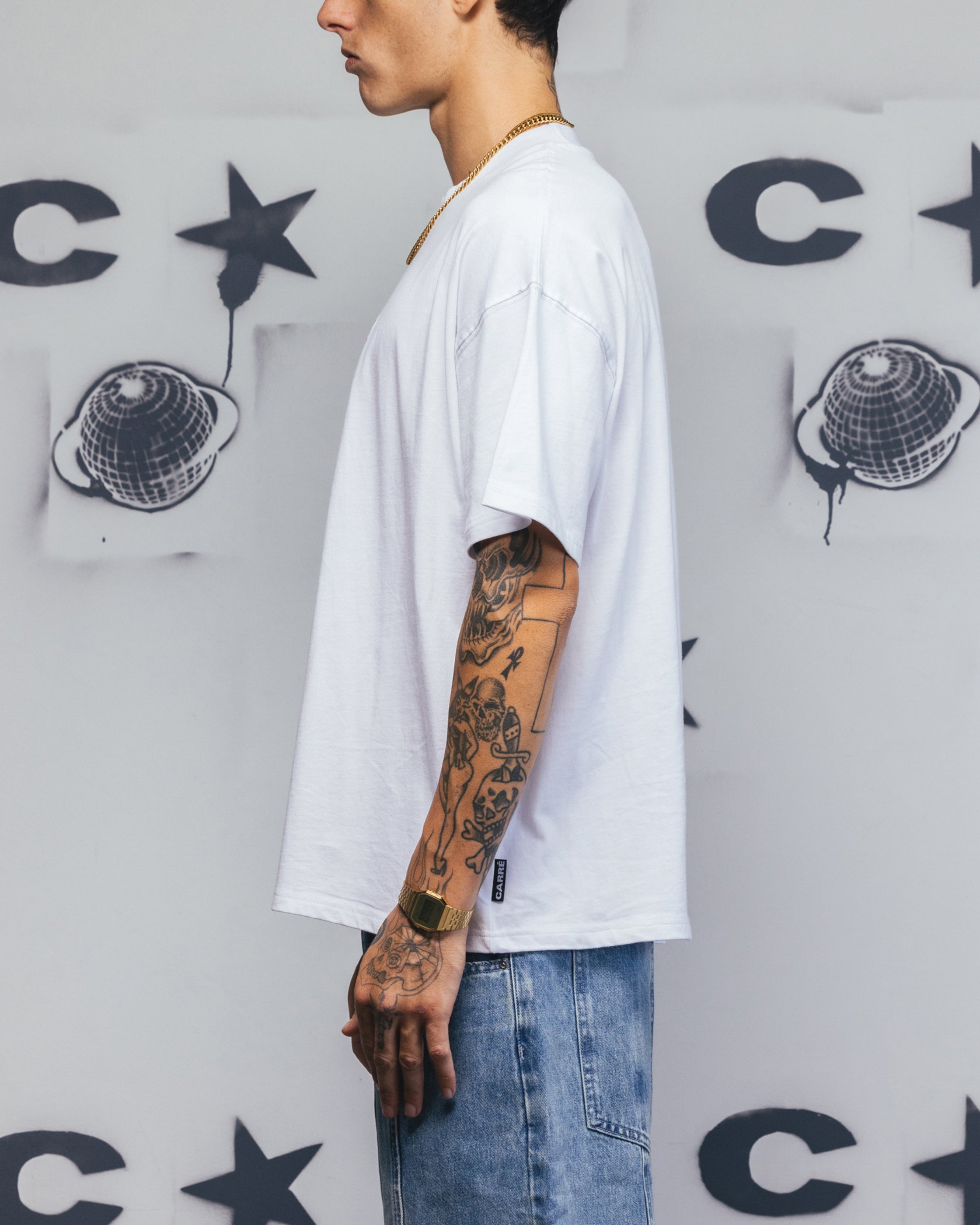 Carre Embroidered Graffiti T-Shirt White、mySite、zt4zffjzw
