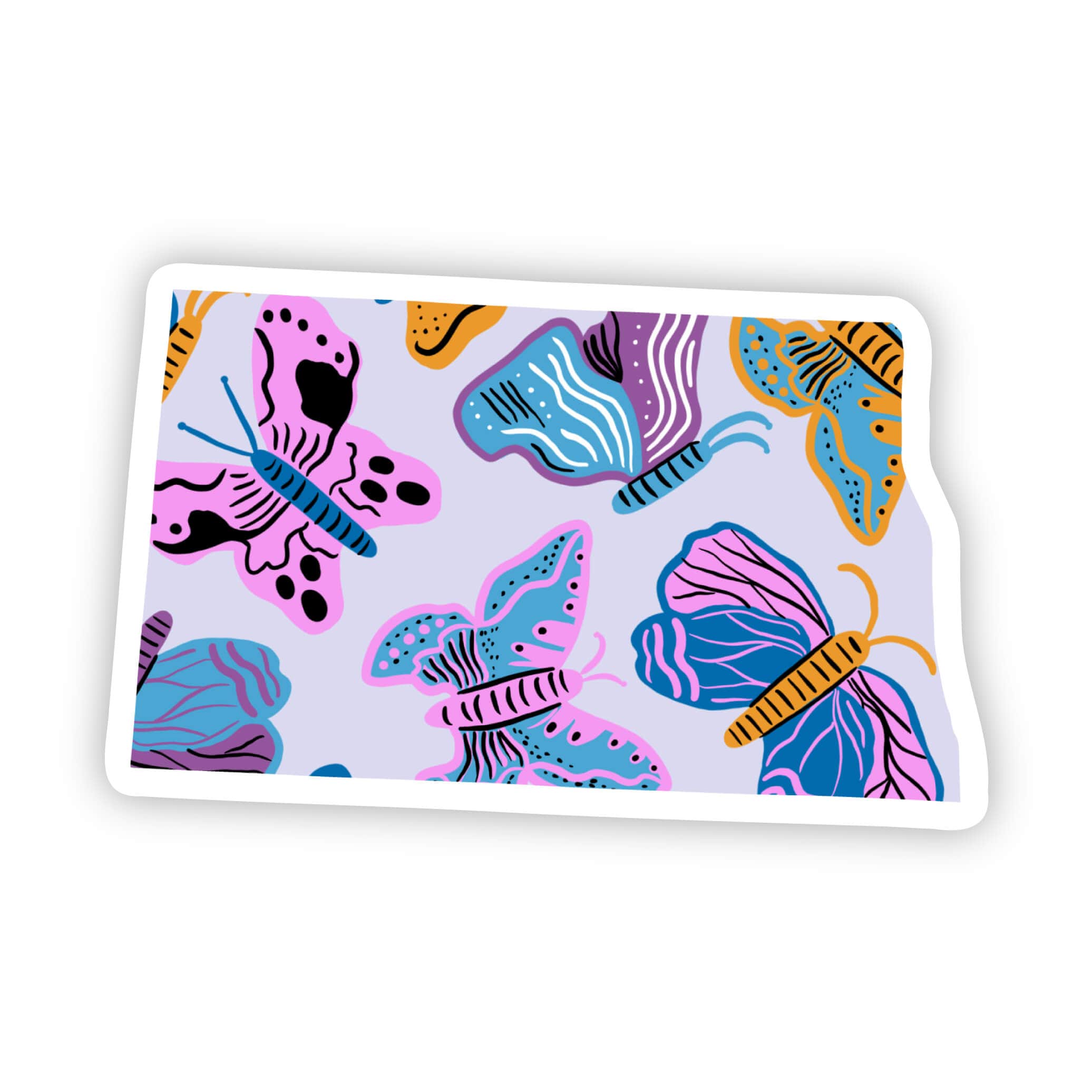  North Dakota Sticker - Moth & Butterfly、mySite、ghnorth