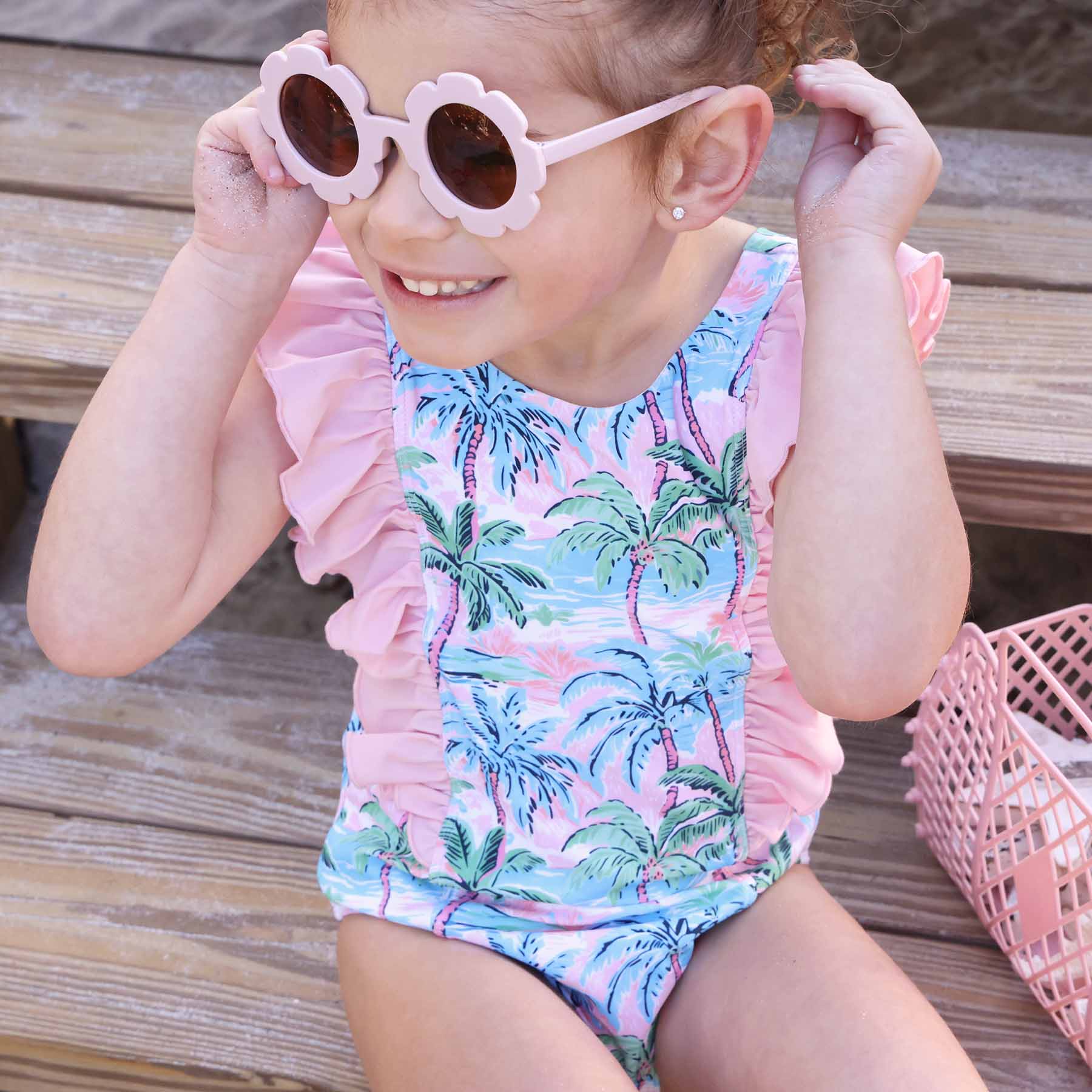  Double Ruffle One Piece | Pastel Palms、mySite、layawaytickets