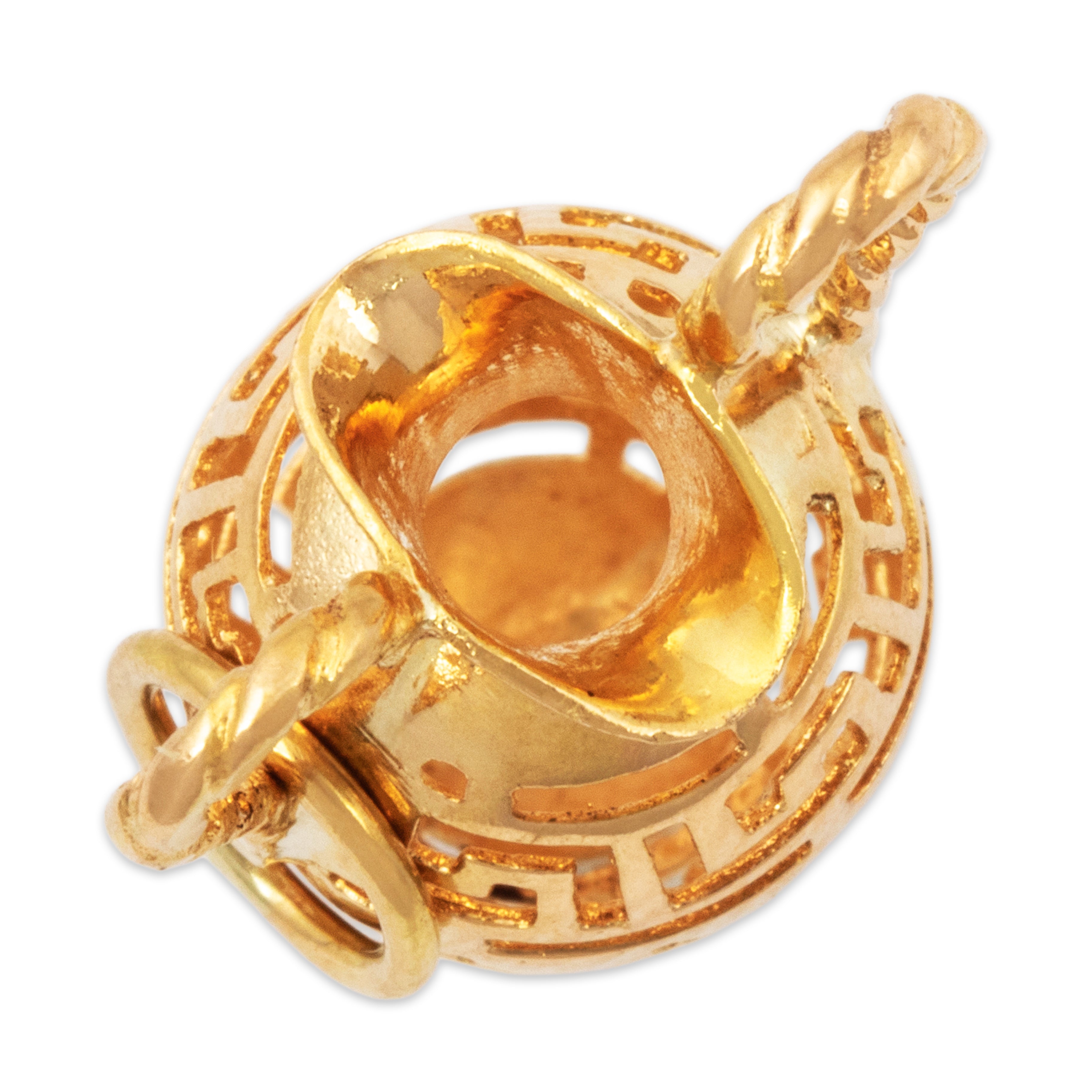 Vintage Large 18k Yellow Gold Openwork Classical Vase Pendant / Charm、mySite、hinf8tx79