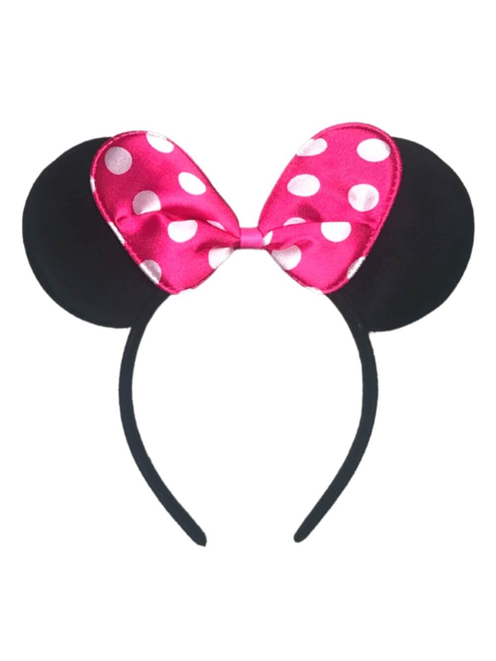 Hot Pink Polka Dot Mouse Girls Headband Ears, Kid or Adult Costume Accessories、mySite、camillekostekn