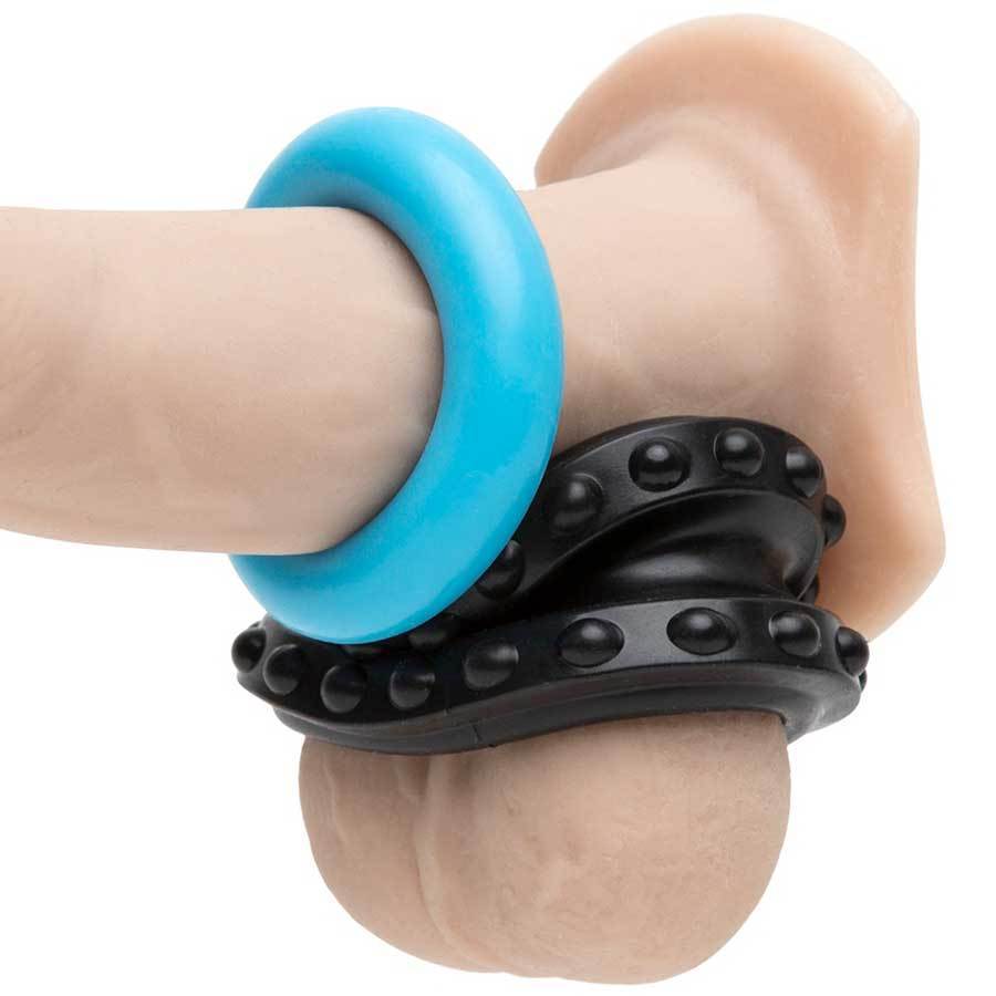 Control Pro Performance Beginners Dual Cock Ring Set by Sir Richards Black and Blue、mySite、bottomscart