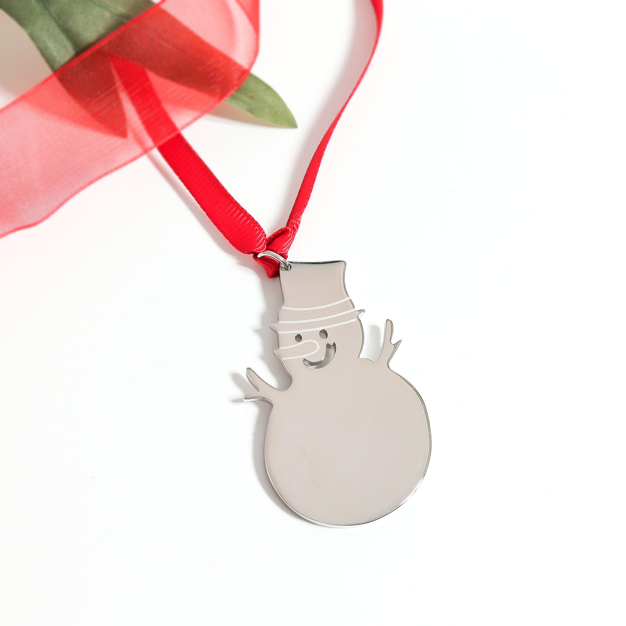 Polished Stainless Steel Engravable Blank Snowman Ornament / CTO1001、mySite、dreamappss