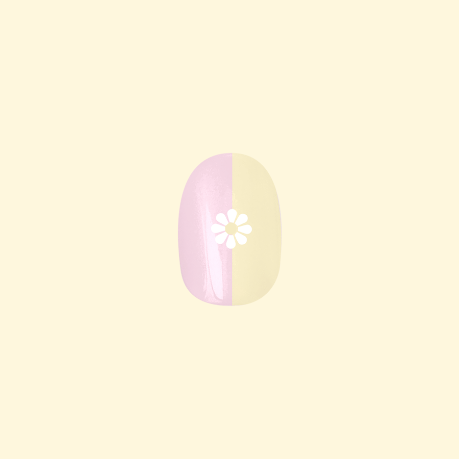 Colorblock Daisy| Round | Short - Press-On Part of Set、mySite、solidvoid