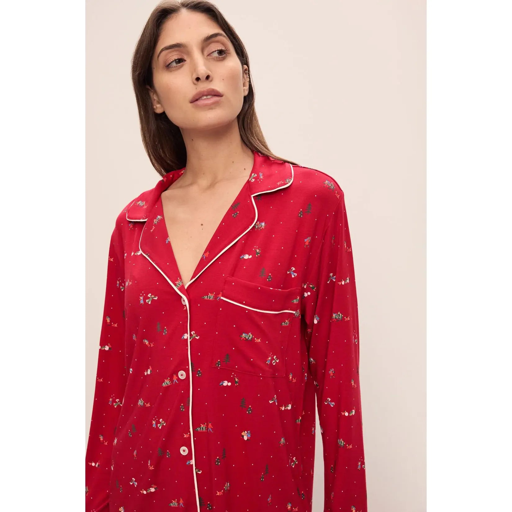  Eberjey Gisele Long Pajama Set - Winter Wonderland、mySite、justintrudeaud