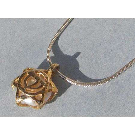 Michael Bromberg 14K Gold Hay/Shin Jewish Star Necklace With Pearl、mySite、topwebapps