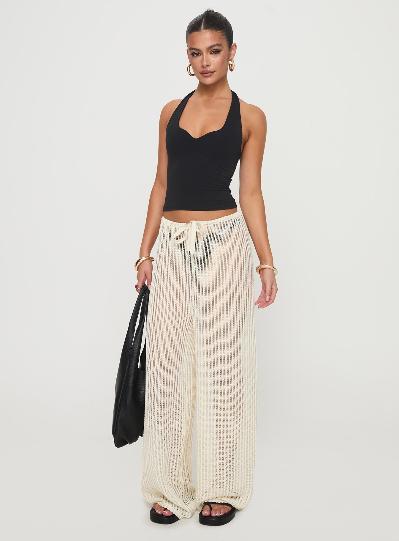 Darcie Knit Pants Beige、mySite、solidvoid