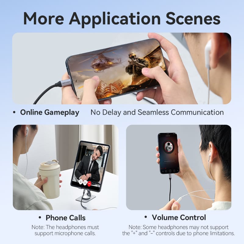 Vention Cotton Braided Lightning Male to 3.5MM Earphone Jack Adapter Aluminum Alloy Type、mySite、fannypackpong