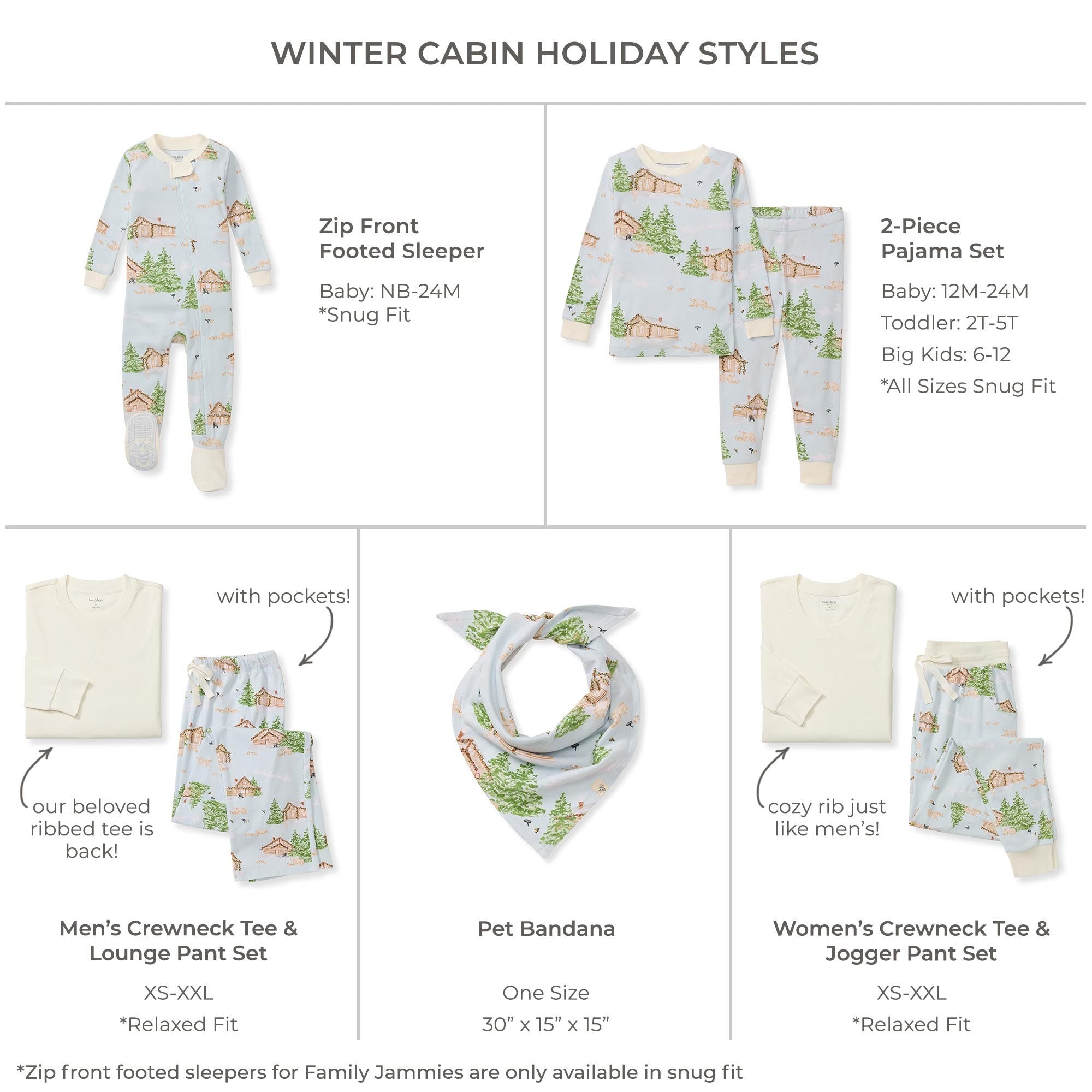  Winter Cabin Matching Organic Cotton Pajamas、mySite、layawaytickets