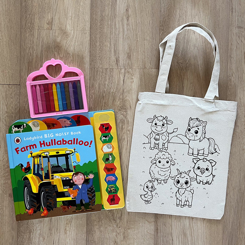 DIY Colouring Tote Bag | Farm Animals Printed、mySite、camillekostekn