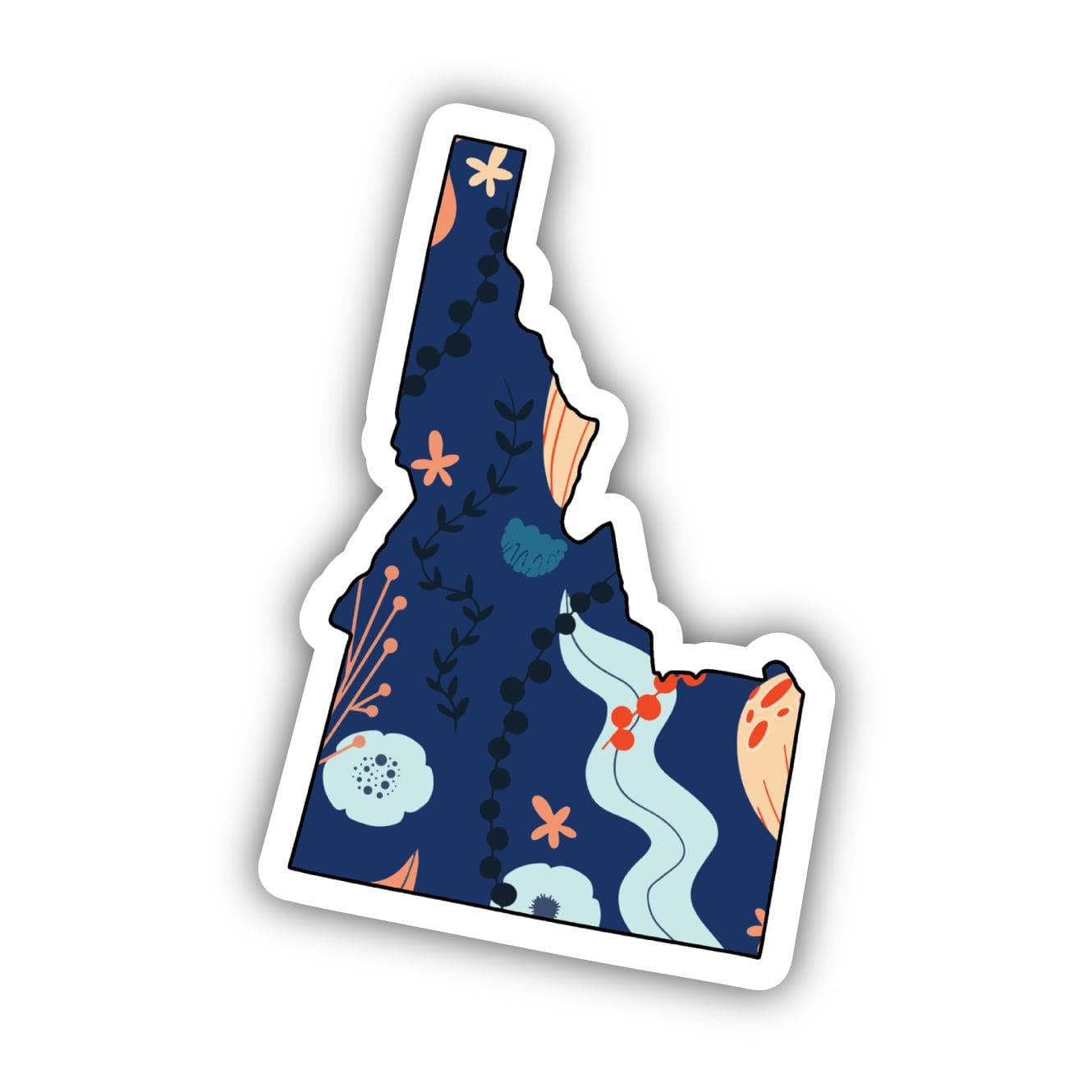  Idaho Blue Floral Abstract Sticker、mySite、elrpsem3k