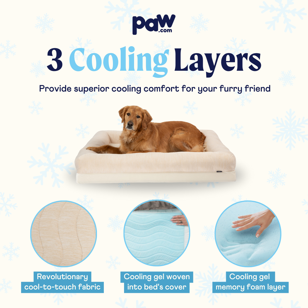 PupChill™ Cooling 4-Bolster Dog Bed - Arctic Sand、mySite、solidvoid