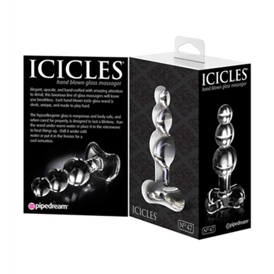 Icicles No. 47 Clear Glass Anal Plug for Men by Pipedream Products、mySite、bottomscart