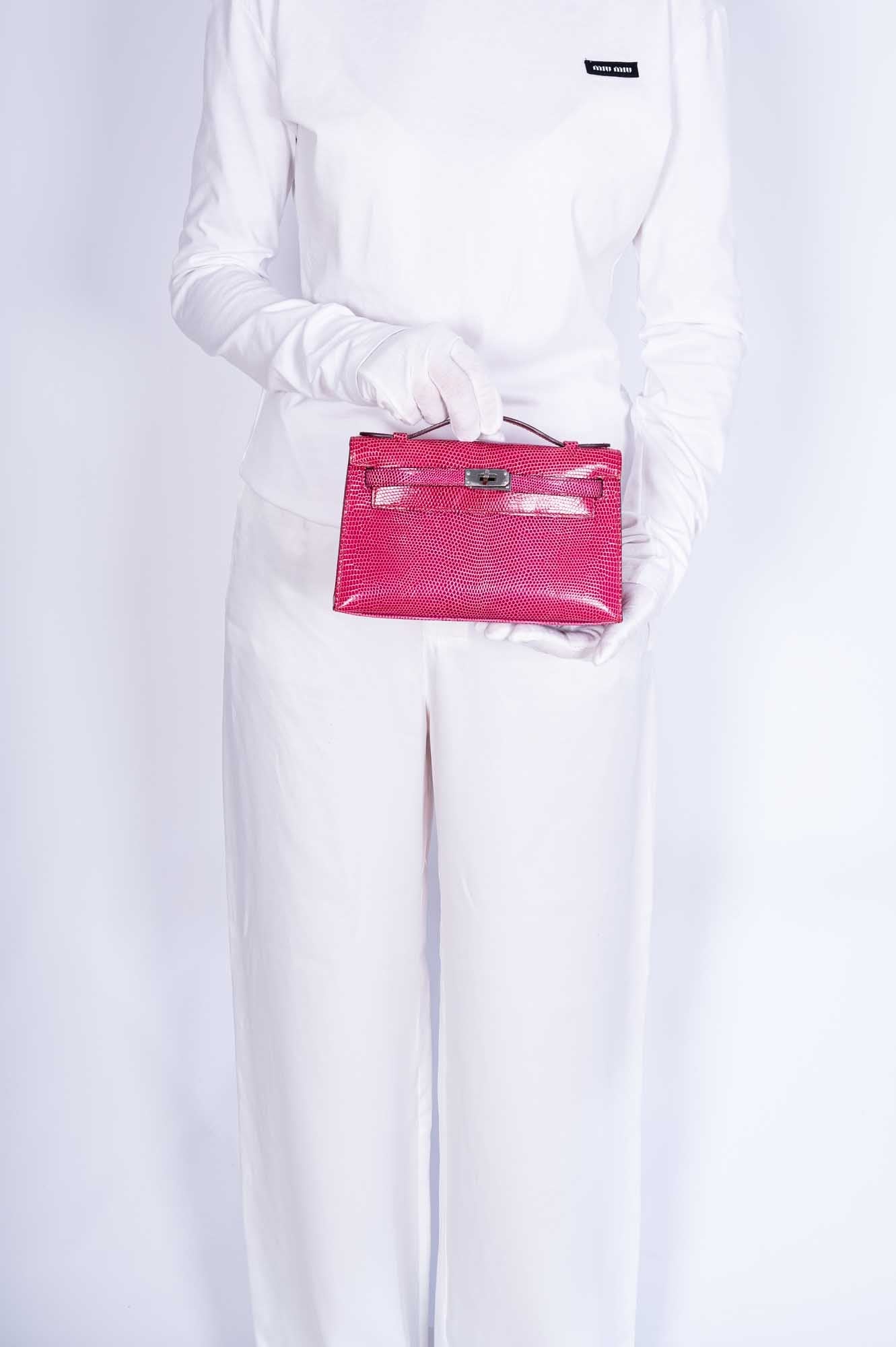 Hermès Mini Kelly Pochette Fuchsia Lizard Palladium Hardware、mySite、garminoutage.com