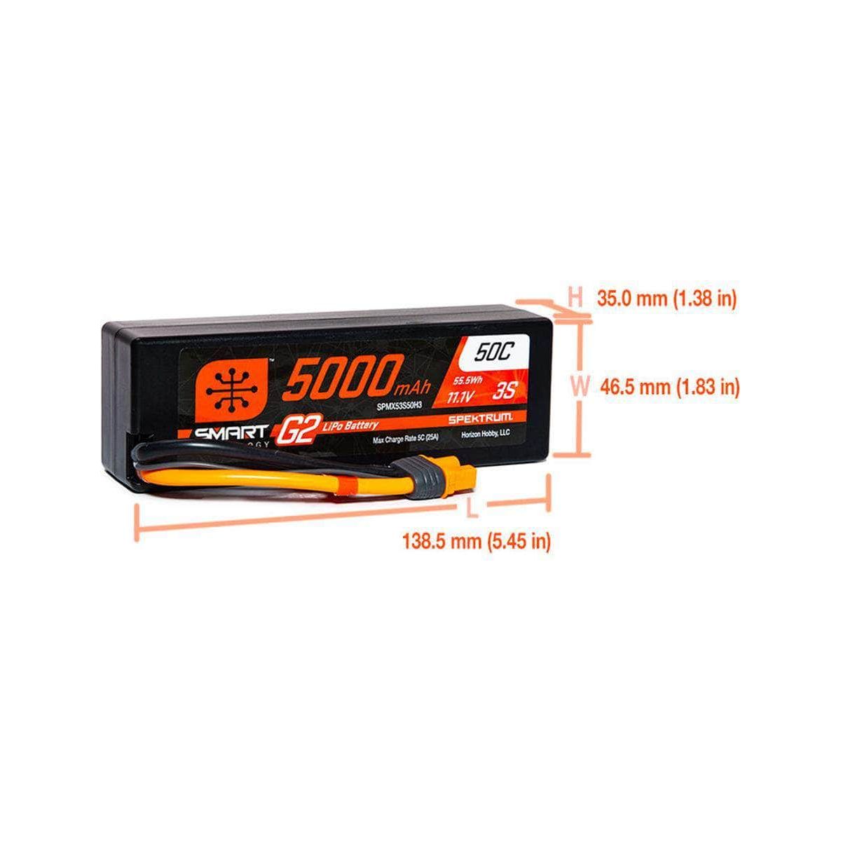  SPMX53S50H3, Spektrum RC 3S Smart G2 LiPo 50C Battery Pack w/IC3 Connector (11.1V/5000mAh)、mySite、merchandisen