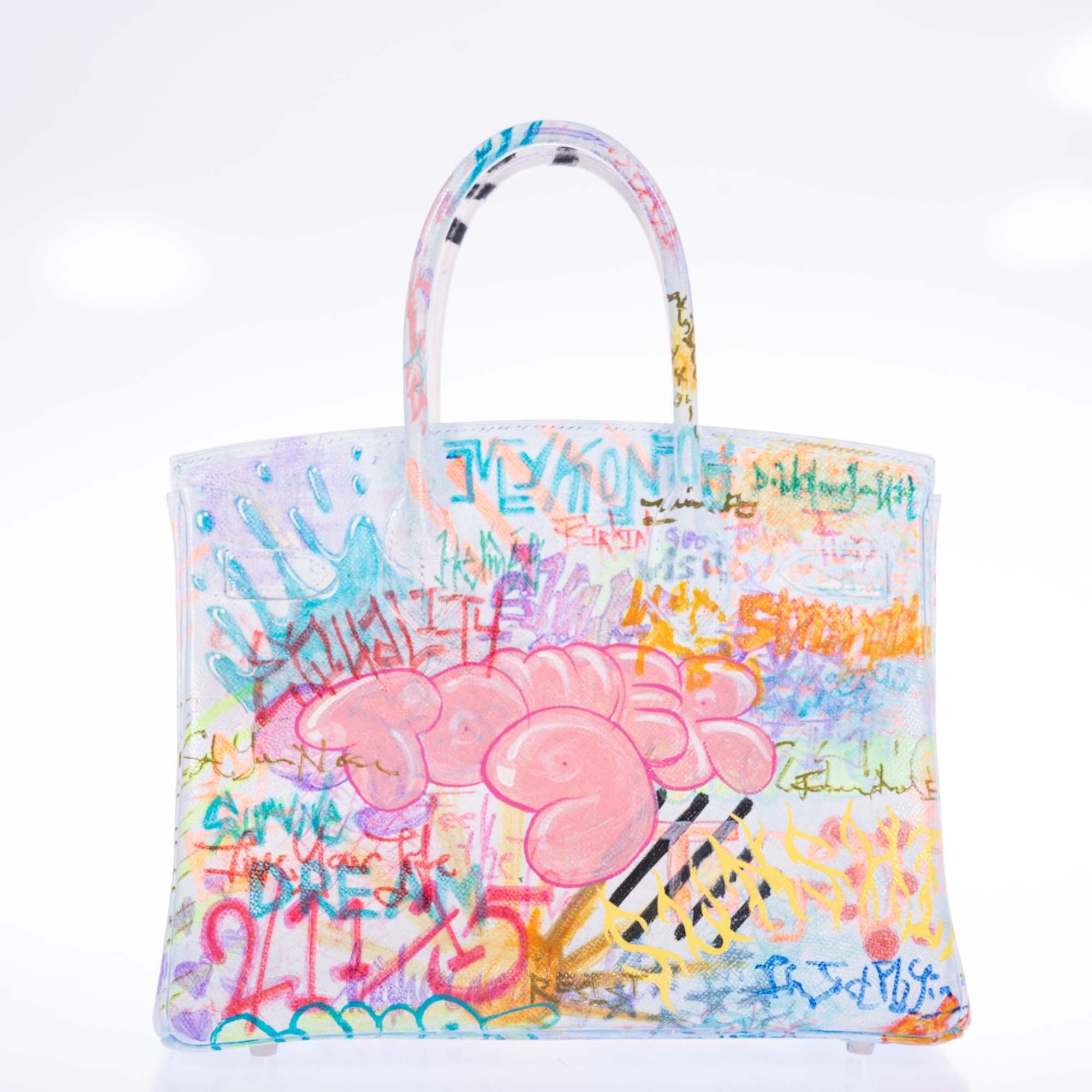 Vintage Hermès Birkin 30 Painted Graffiti White Epsom Palladium Hardware、mySite、garminoutage.com