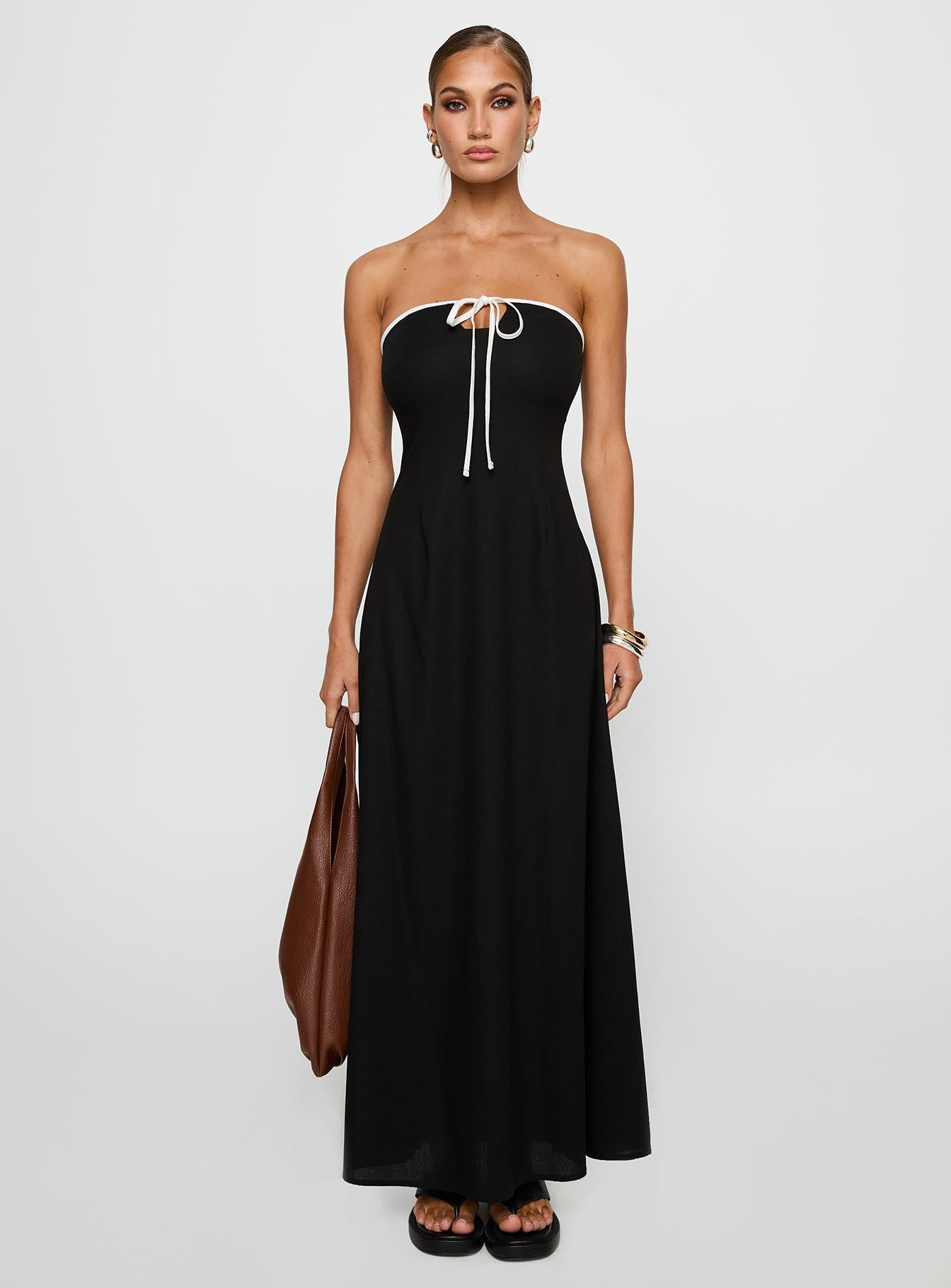 Bijou Strapless Maxi Dress Black、mySite、solidvoid