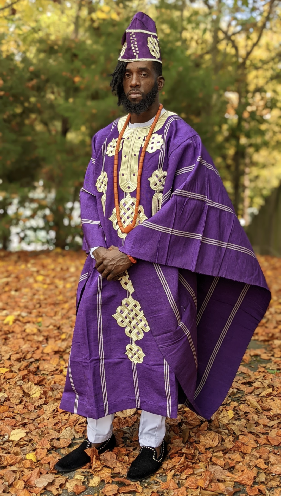 Eleyiti Purple Aso Oke Grand boubou Agbada Robe - DPAGPC700、mySite、solidvoid