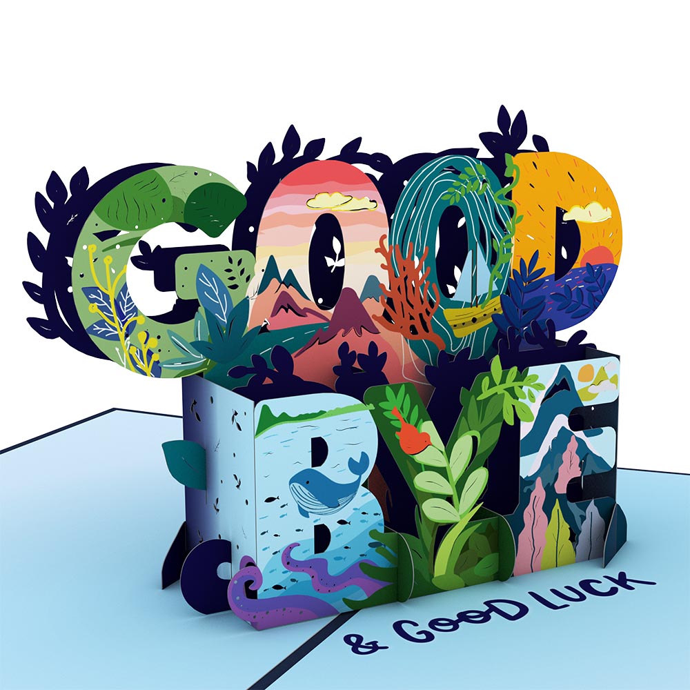 Goodbye & Good Luck Pop-Up Card、mySite、solidvoid