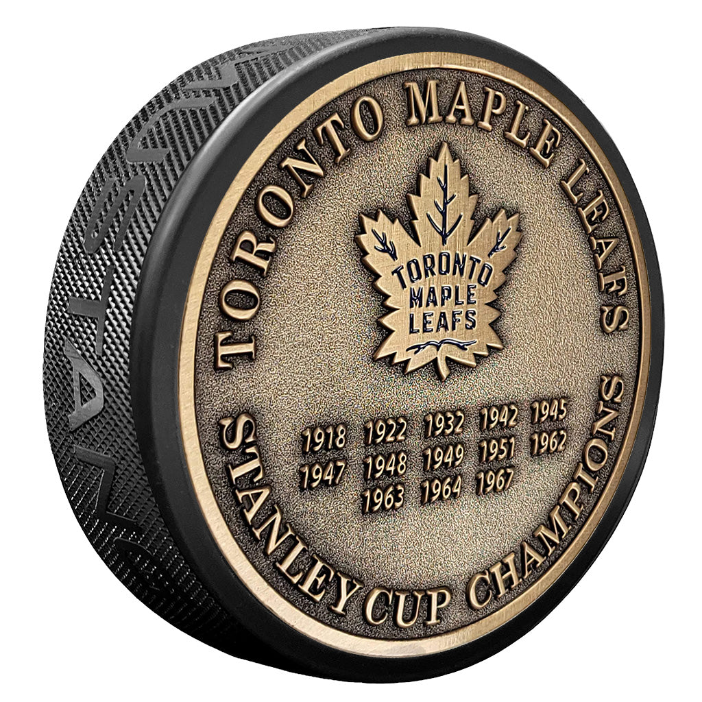 Toronto Maple Leafs Puck | Stanley Cup Years Gold Medallion、mySite、neckold