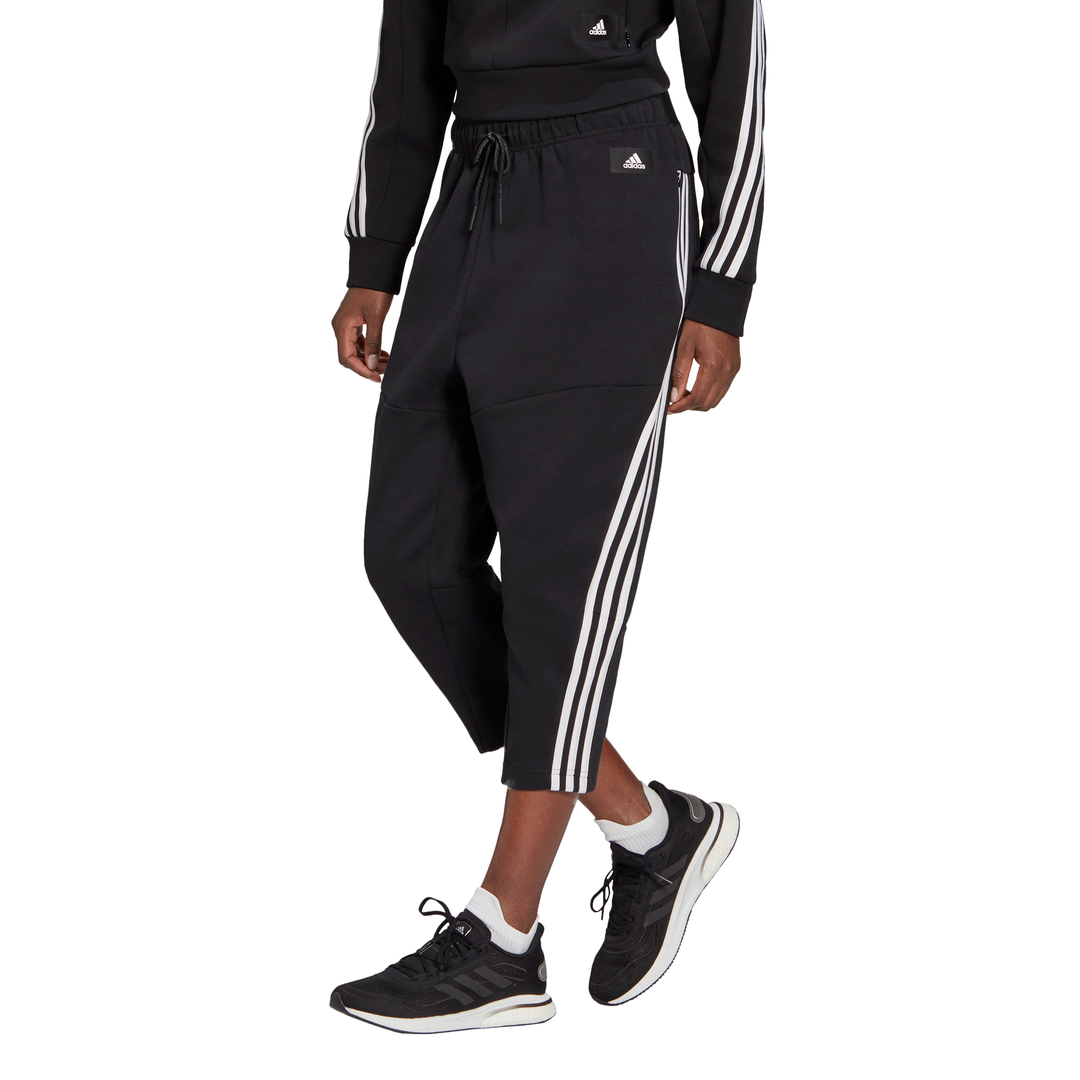 adidas Sportswear Z.N.E Wrapped 3 Stripe 7/8 Pants (Black/White)