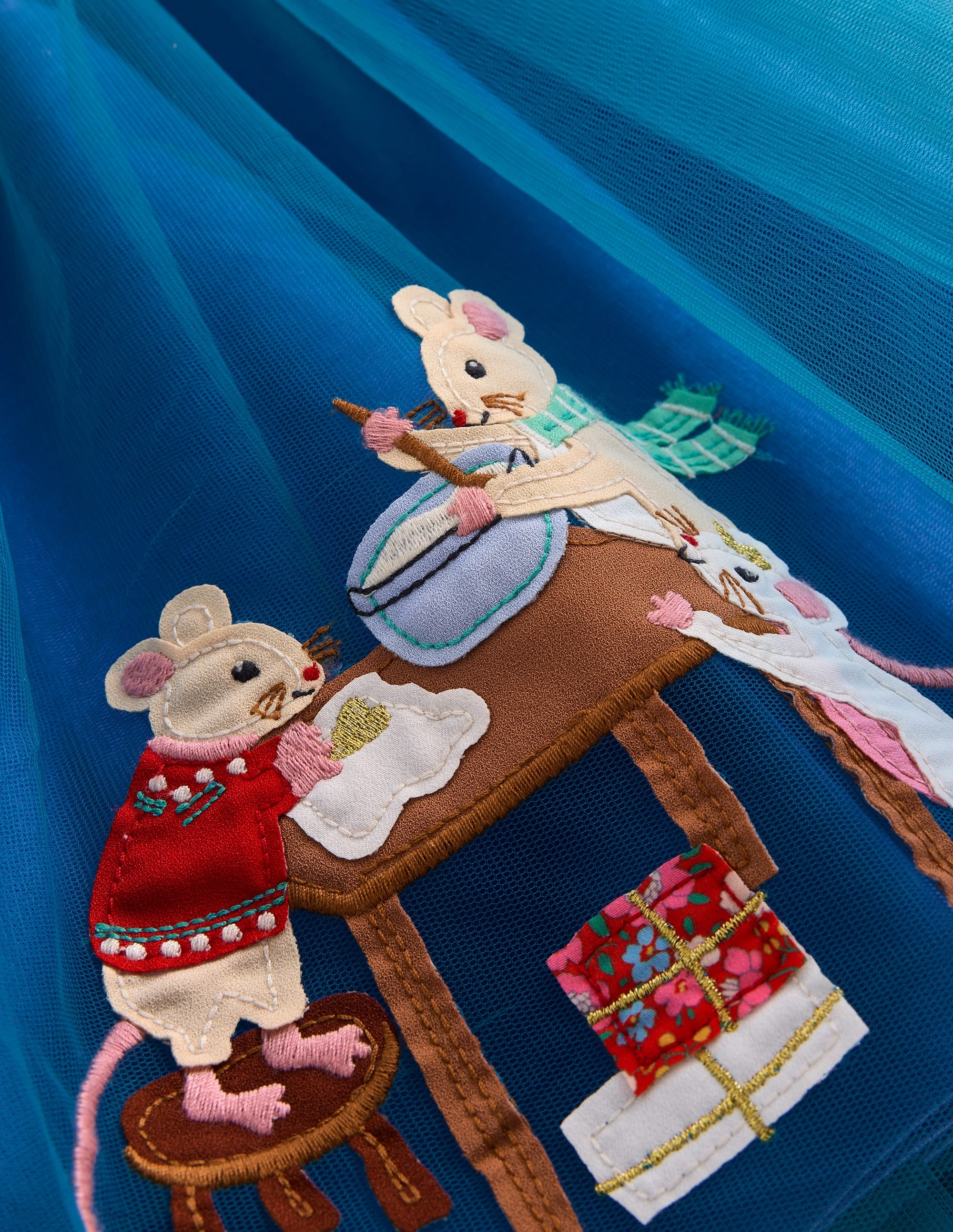  Velvet Tulle Appliqué Dress-Bluejay Festive Mice、mySite、ashleygrahame