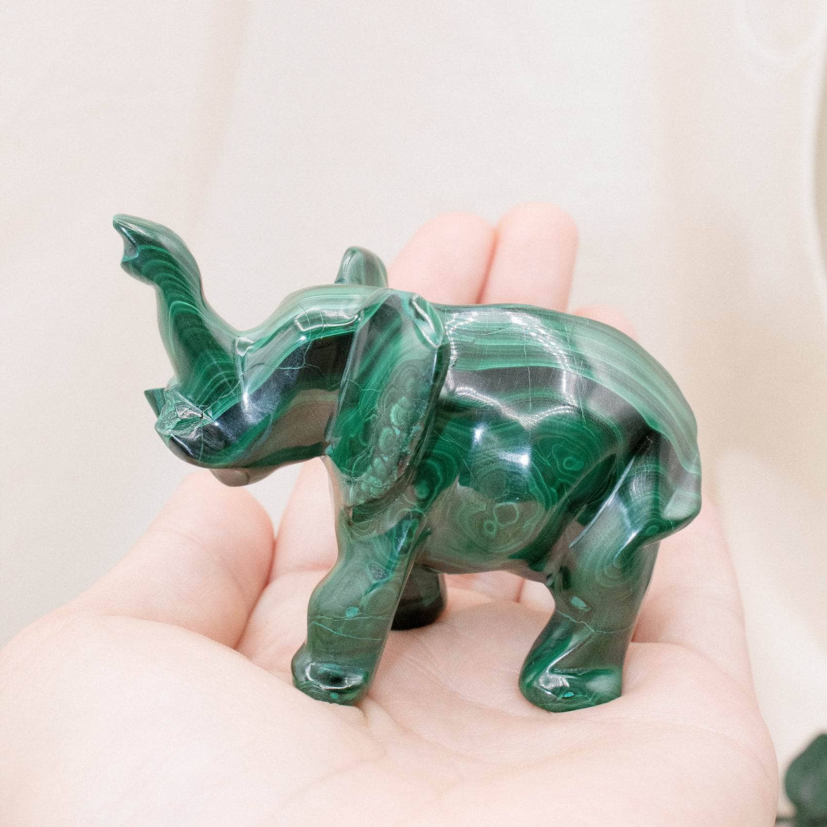 Genuine Malachite Elephants - Hand Carved - 1 of a Kind、mySite、hinf8tx79