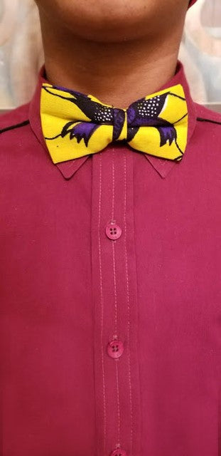Children's Yellow African Print Bow Tie-DPC3766BT1、mySite、solidvoid