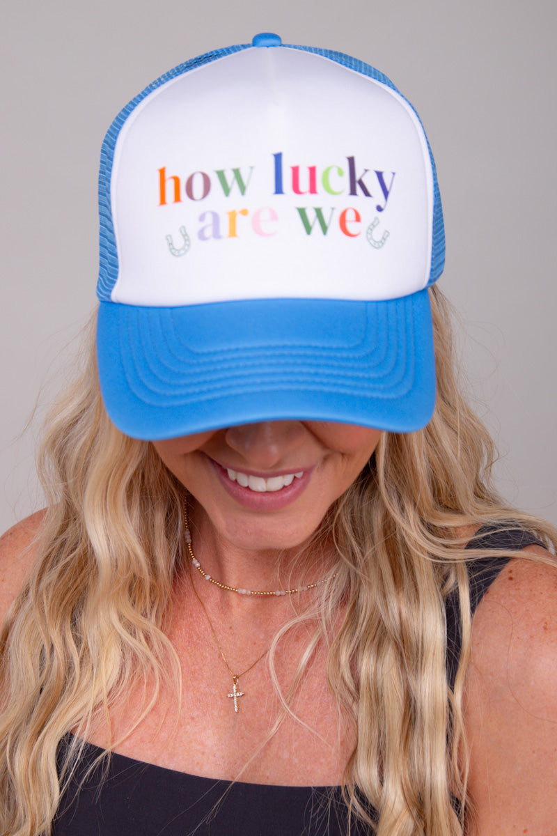How Lucky Are We Trucker Hat - Sky Blue、mySite、hinf8tx79