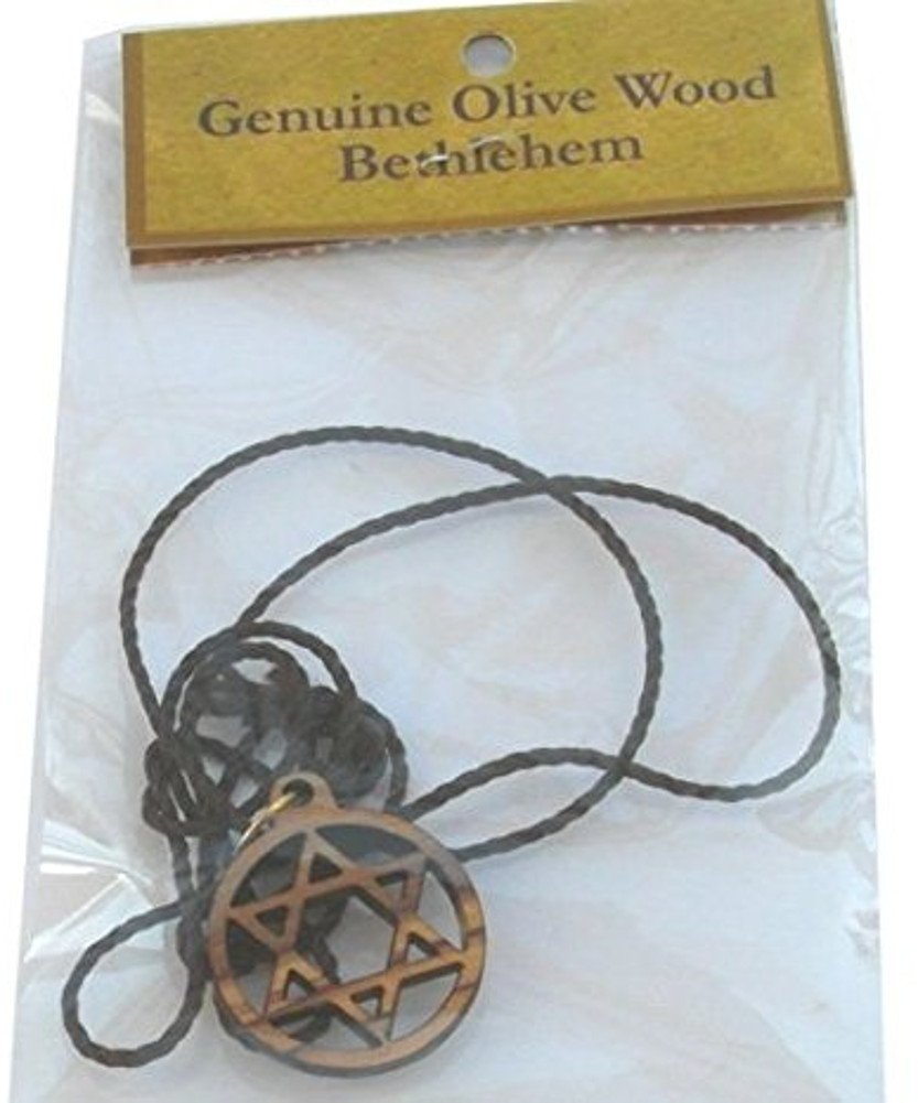  Star of David - olive wood necklace, necklace is 60cm long - 23.5 inches、mySite、elrpsem3k