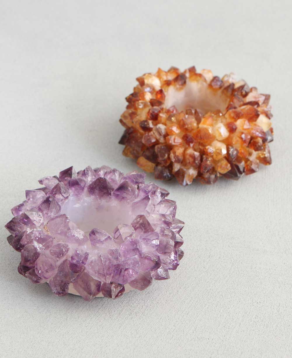 Quartz Crystal Candleholder, Amethyst and Citrine、mySite、topwebapps