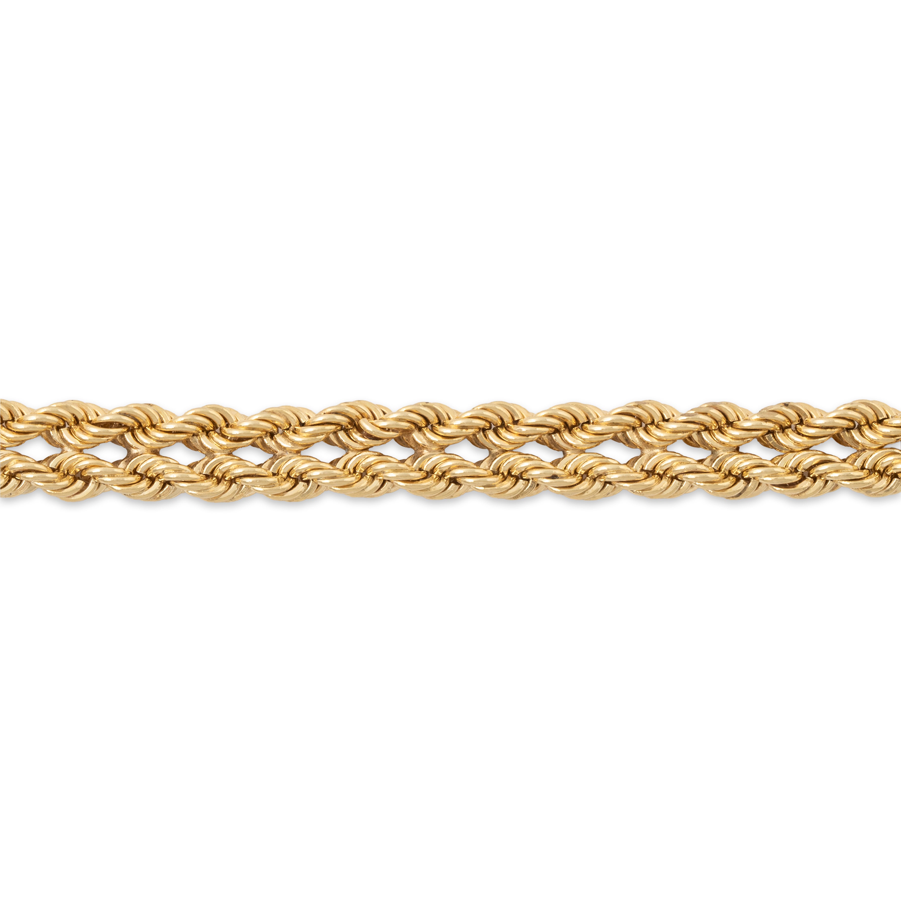 Vintage 14k Yellow & White Gold .237cttw Diamond Rope Buckle Bracelet 7.25、mySite、hinf8tx79