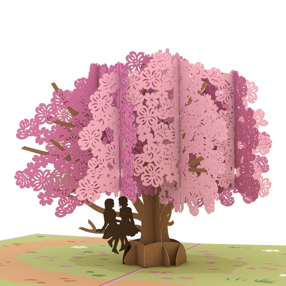 Dogwood Love Scene Purple Same Sex Female Pop-Up Card、mySite、solidvoid