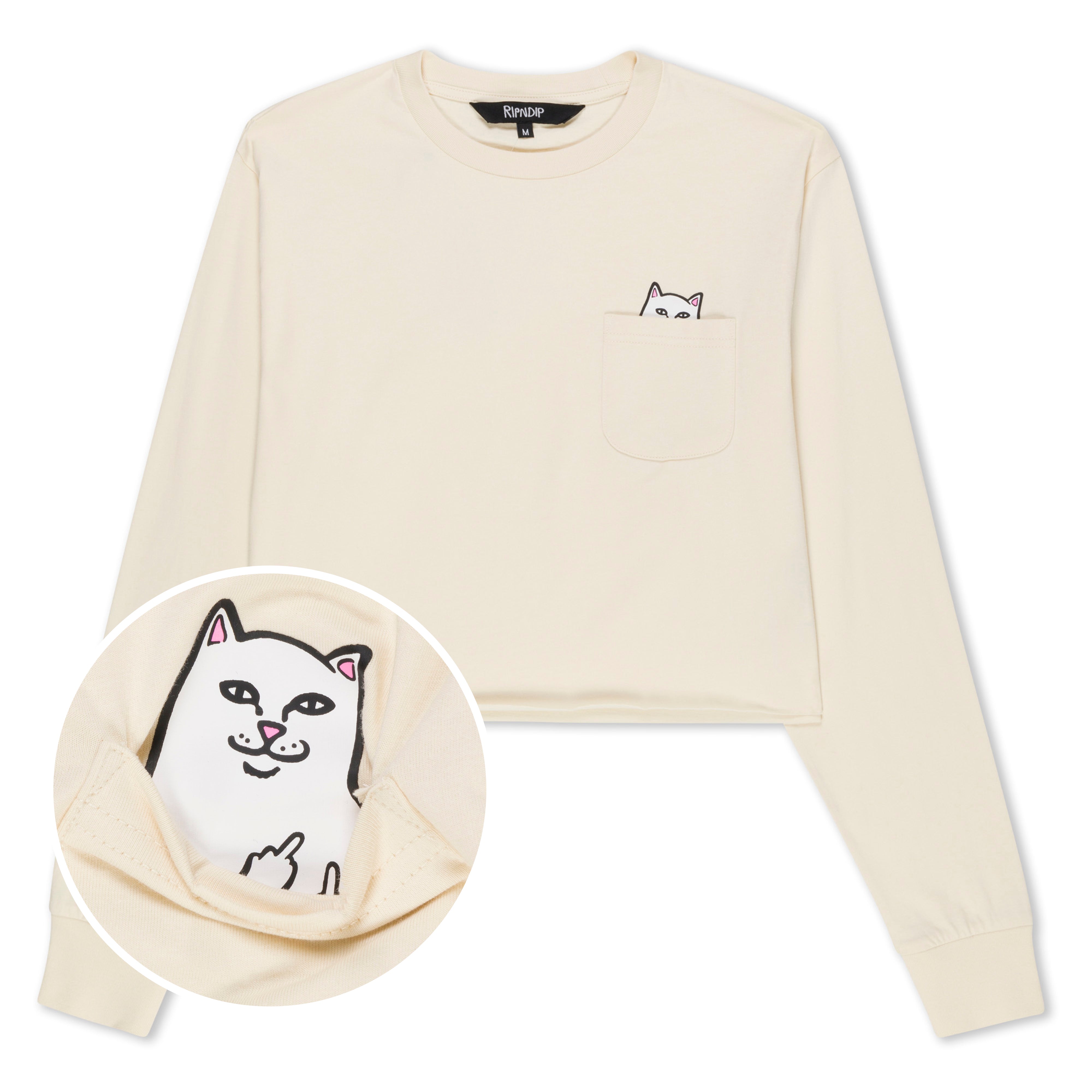  Lord Nermal Cropped Long Sleeve Pocket Tee (Natural)、mySite、merchandisen