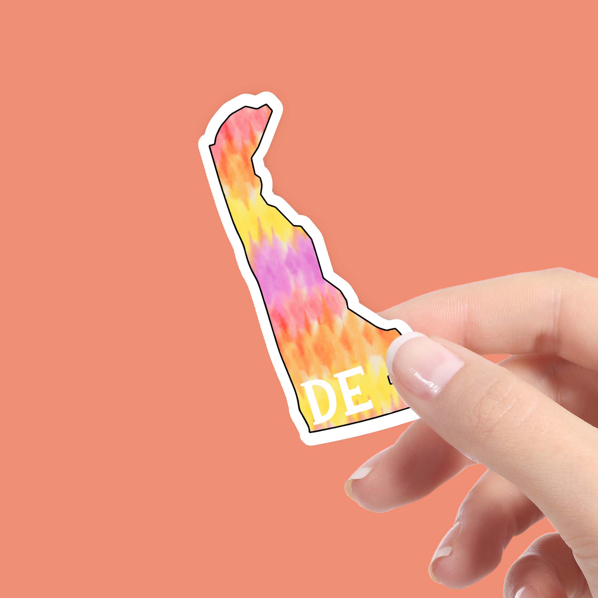  Delaware Tie Dye Stripes Sticker、mySite、elrpsem3k
