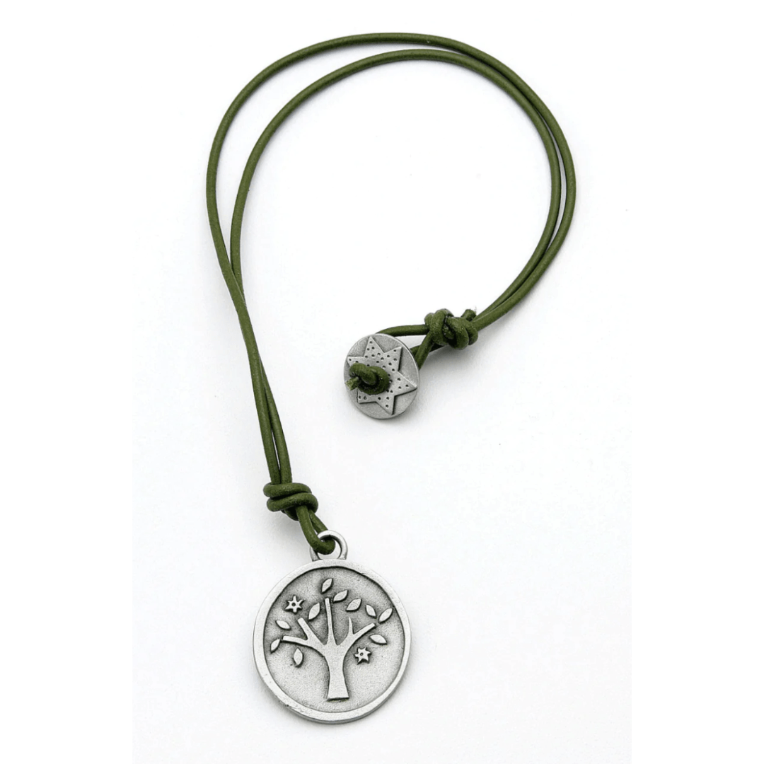 Green Leather Cord Tree of Life Necklace by Emily Rosenfeld、mySite、topwebapps