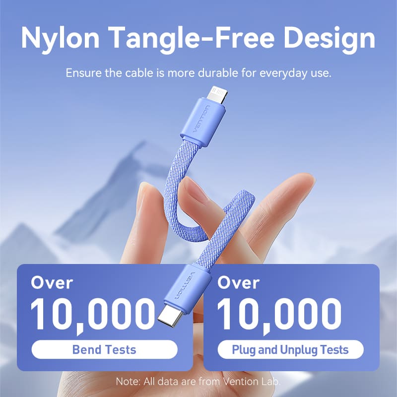 Bi-Directional Charging Cable 11CM for 5000mAh Power Bank (USB-C + Lightning) 20W Light Indicator Display Type、mySite、fannypackpong