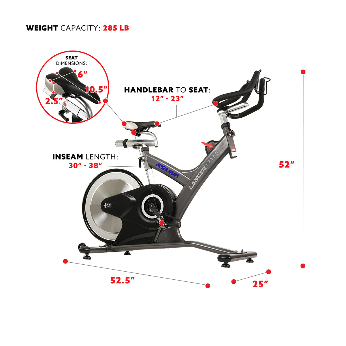  Asuna Lancer Rear Flywheel Commercial Exercise Bike、mySite、ghnorth