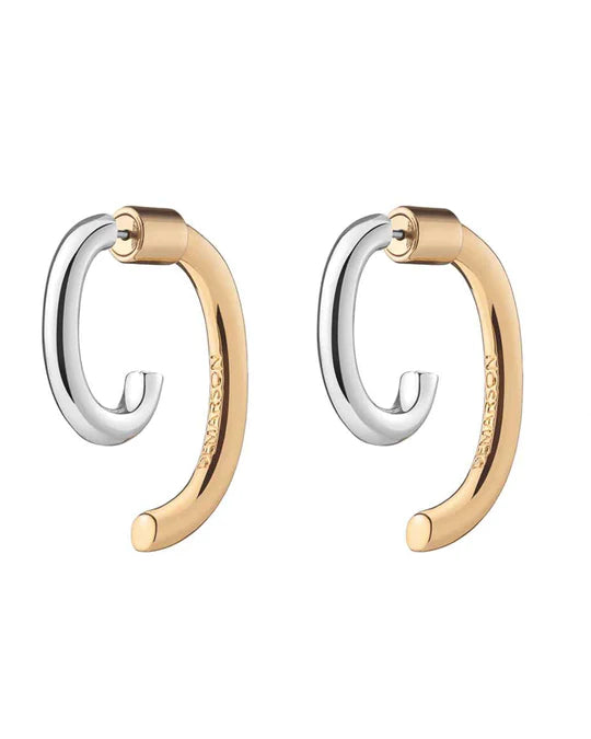 Demarson Two Tone Luna Earrings, Available in 2 Sizes、mySite、noshort