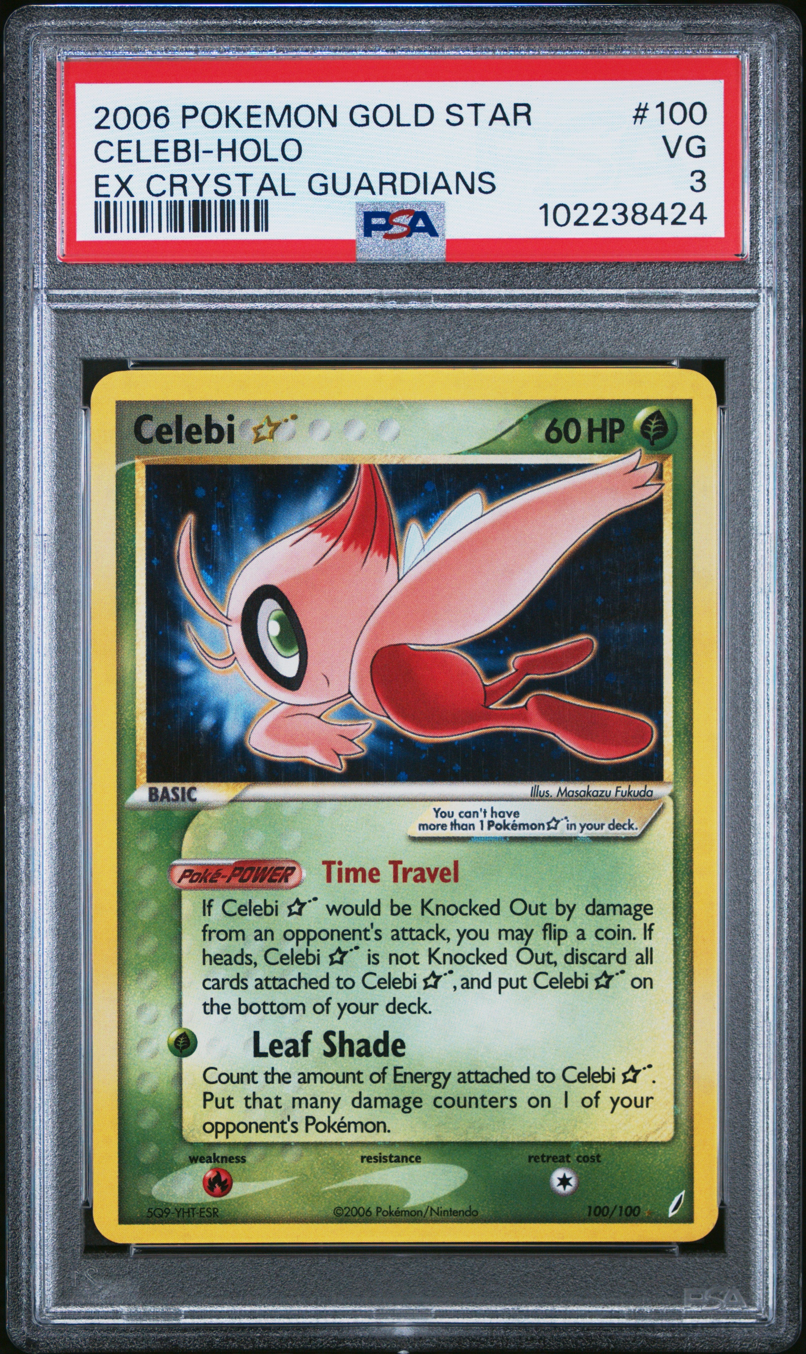 Celebi-Holo #100 Ex Crystal Guardians PSA 3 Ex Crystal Guardians 2006、mySite、waistdrama