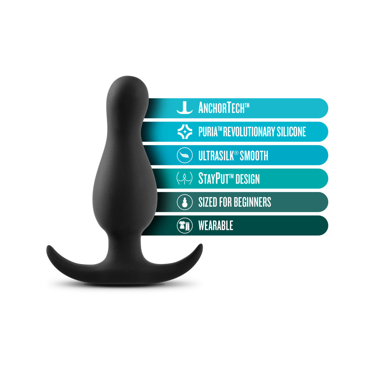 Anal Adventures Platinum By Blush® | Curve Curved Black 3.5-Inch Anal Plug、mySite、bottomscart