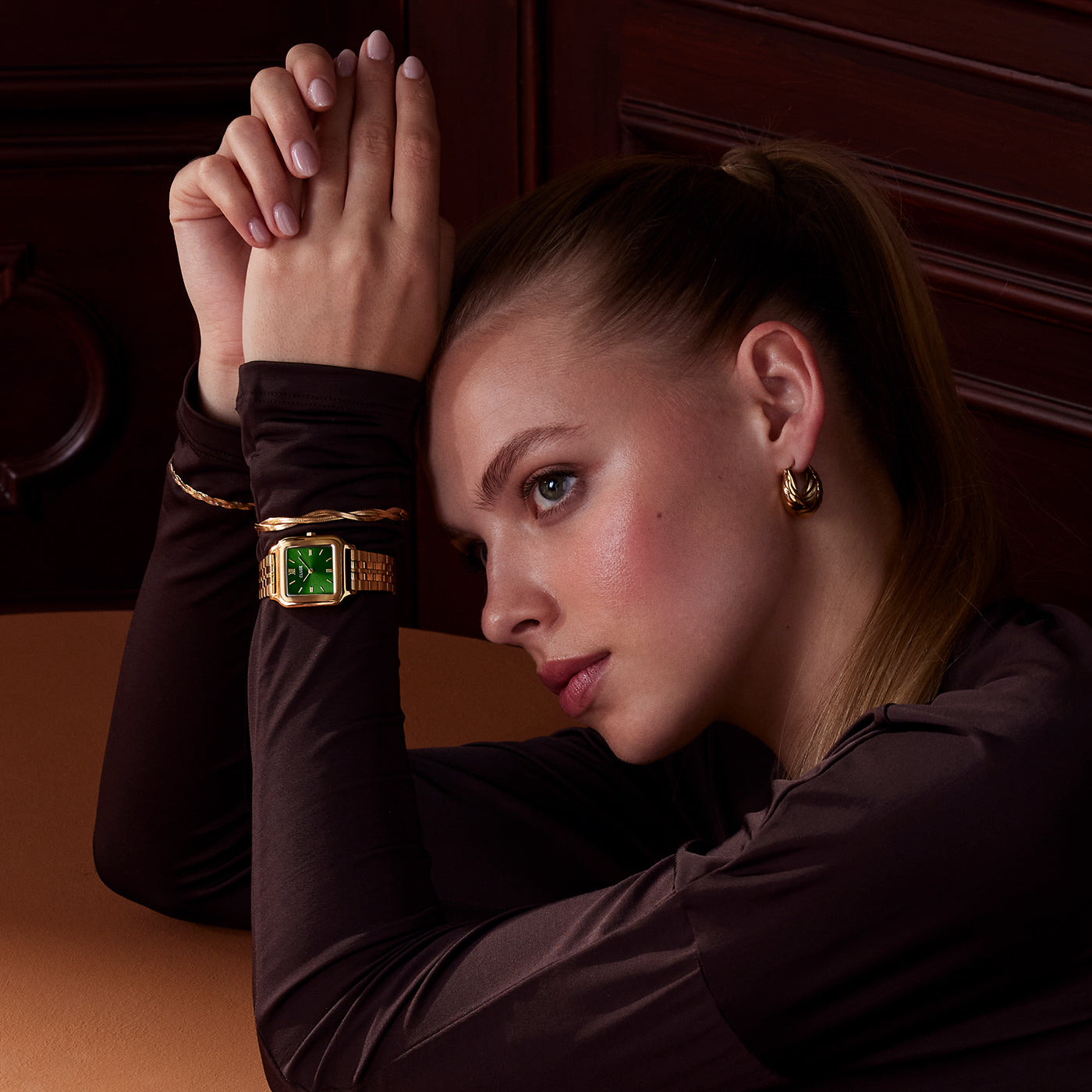 Gracieuse Watch Steel, Forest Green, Gold Colour、mySite、botmansion