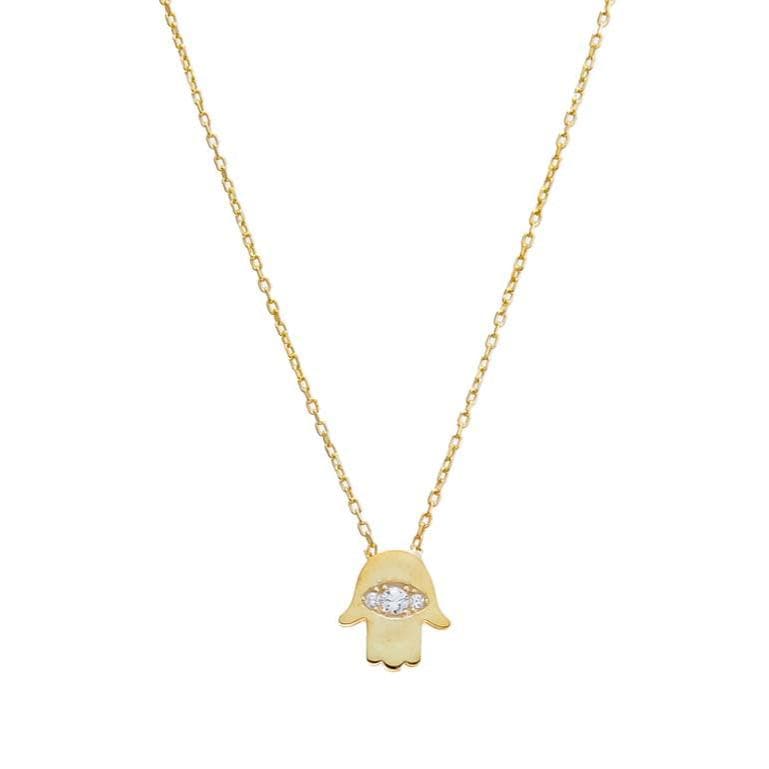 Gold-Plated Evil Eye in Hamsa Necklace、mySite、topwebapps