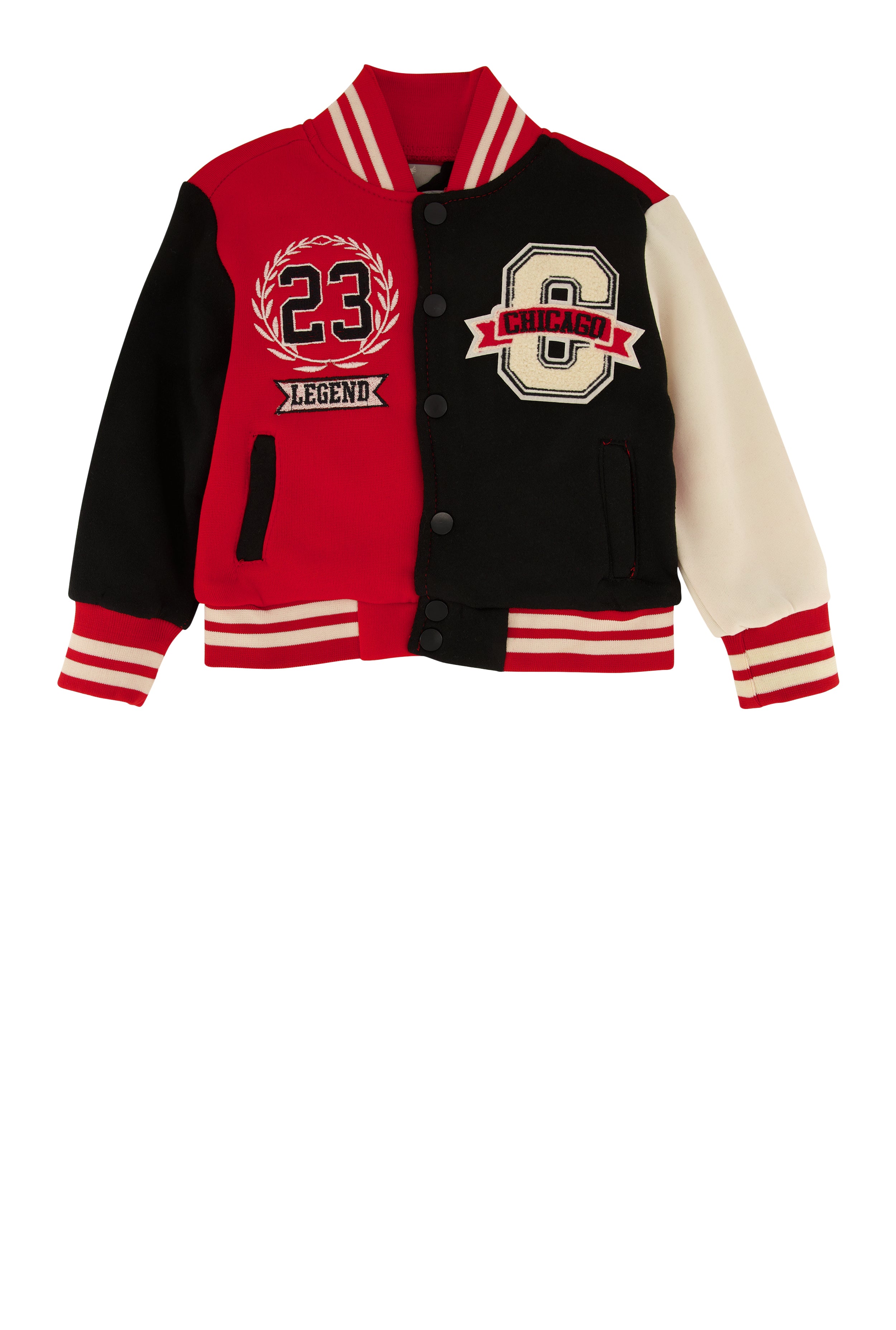 Toddler Boys City Graphic Chenille Patch Varsity Jacket、mySite、camillekostekn